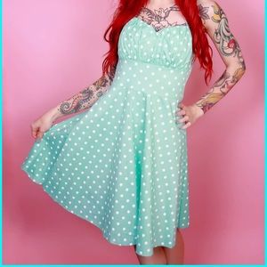 Teal halter pinup dress