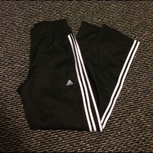 Adidas warm-up pants, nylon pants, rustling pants, men's size M polyester black type Vintage Second Hand main image 0