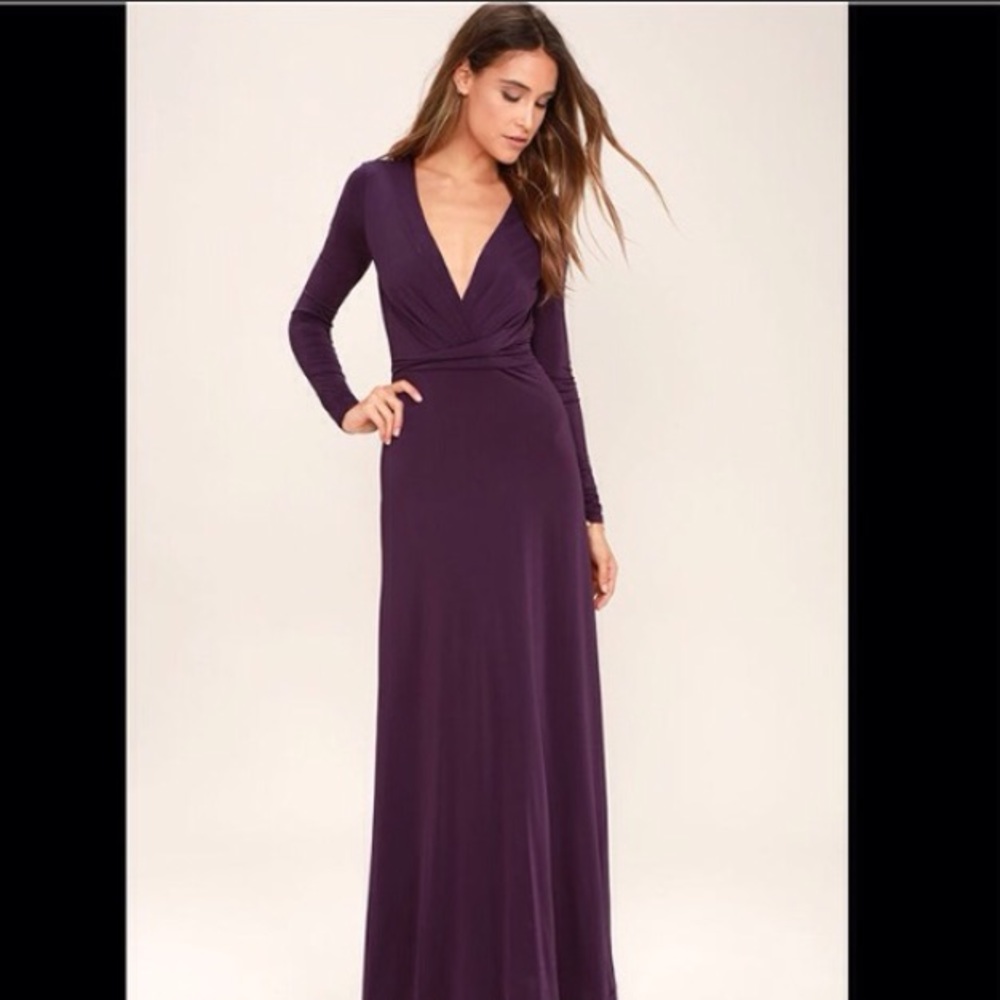 Plum long sleeved Lulu's formal dress