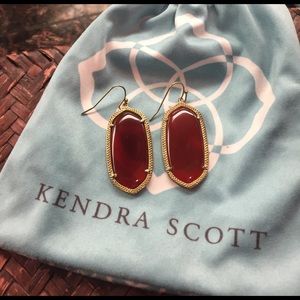 Kendra Scott earrings - red with gold accents