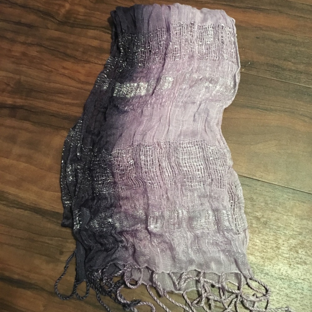 Purple dip dyed and silver scarf