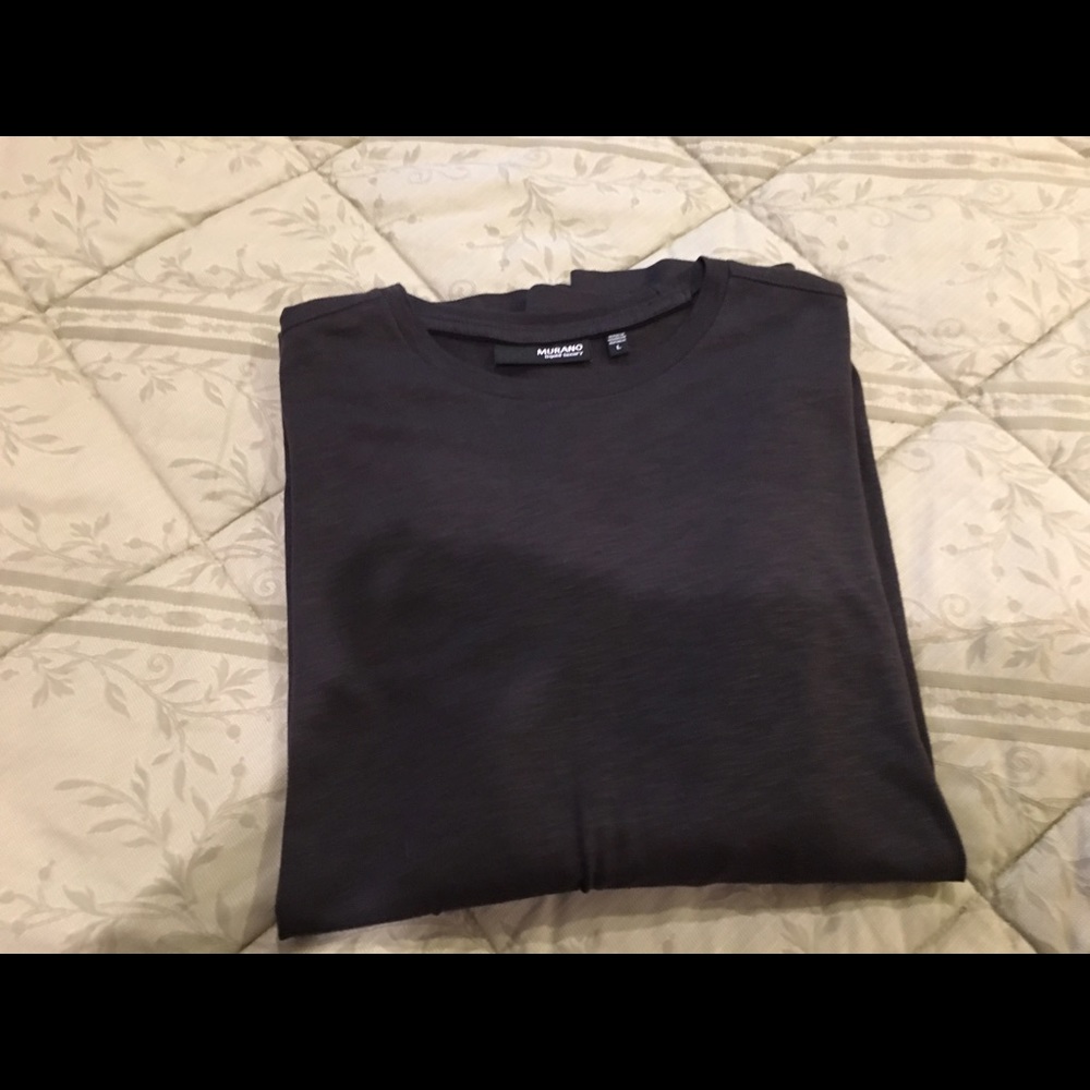Murano men's black round collar t-shirt size L