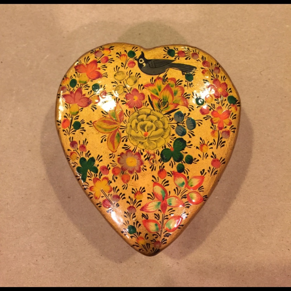 Vintage hand painted box, made in India