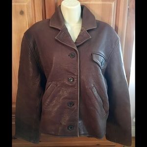 FINAL SALE!! Brown Leather Bomber Jacket