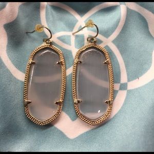 Kendra Scott earrings clear/white w/ gold accents