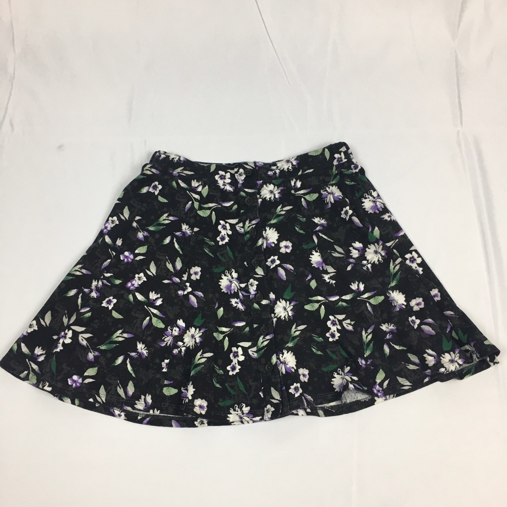 American Eagle Button Up Floral Skater Skirt