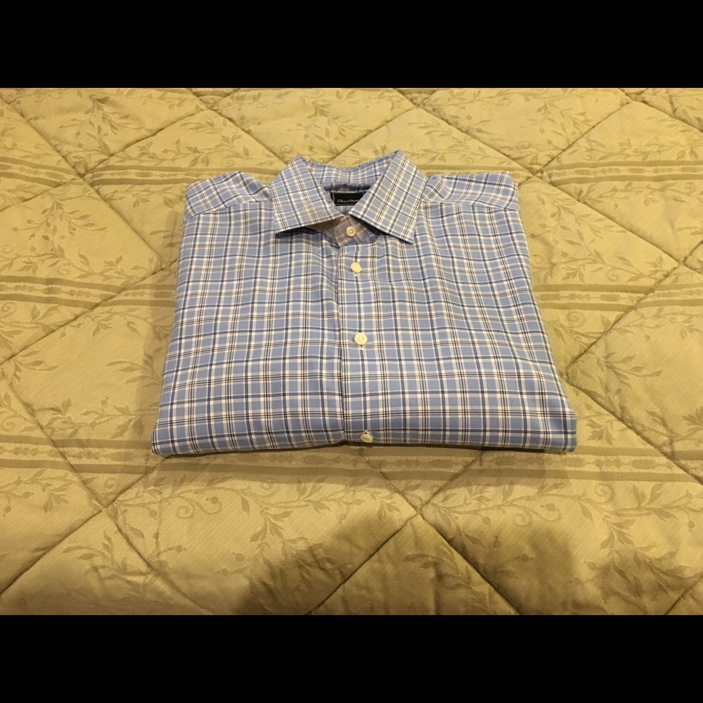 David Donahue men's blue black and white shirt