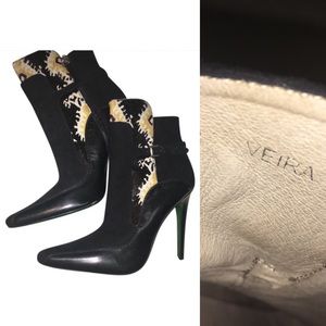 VEIRA Tapestry Haircalf Booties by Donald J Pliner