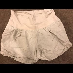 Old navy maternity size large khaki linen shorts