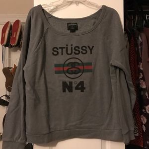 Stussy off the shoulder sweatshirt