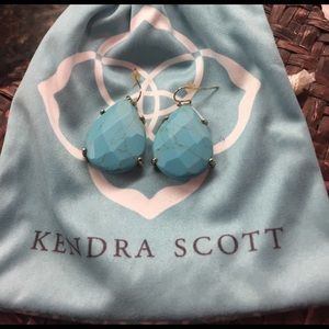 Kendra Scott earrings - aqua w/gold accents