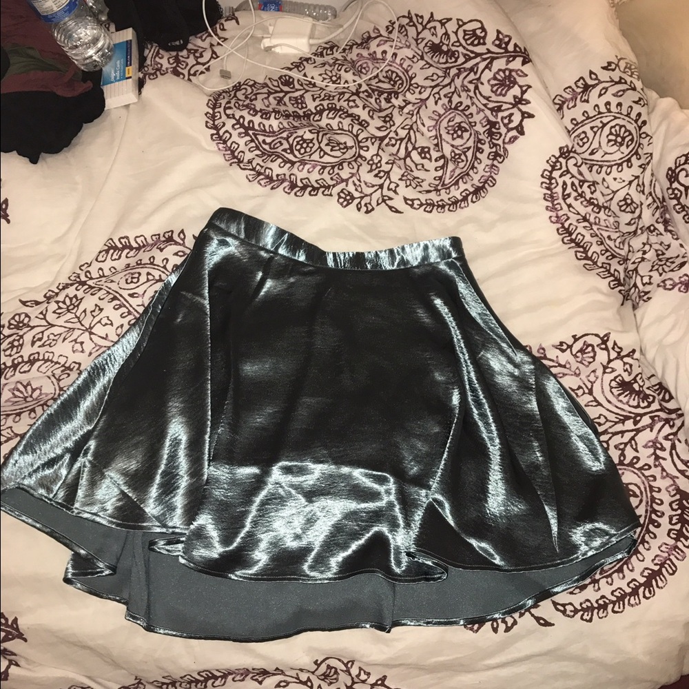 Silence and noise metallic blue circle skirt