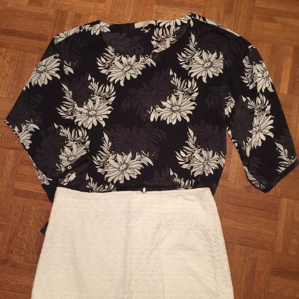 Navy Ann Taylor Loft blouse XL