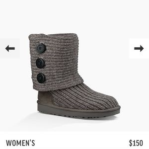 Gray knitted "Classic Cardy" Ugg boots