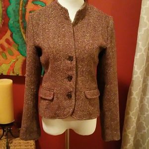 Burgandy Tweed Jacket Size M