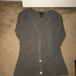 Cute Grey Button Down Cardigan Sweater