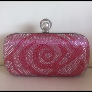 Pink rhinestone clutch