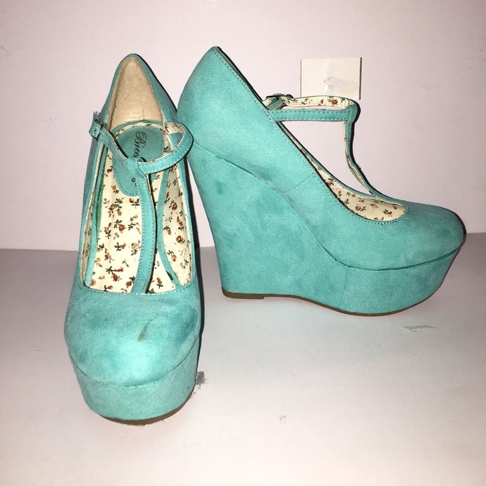 Teal Blue Wedges