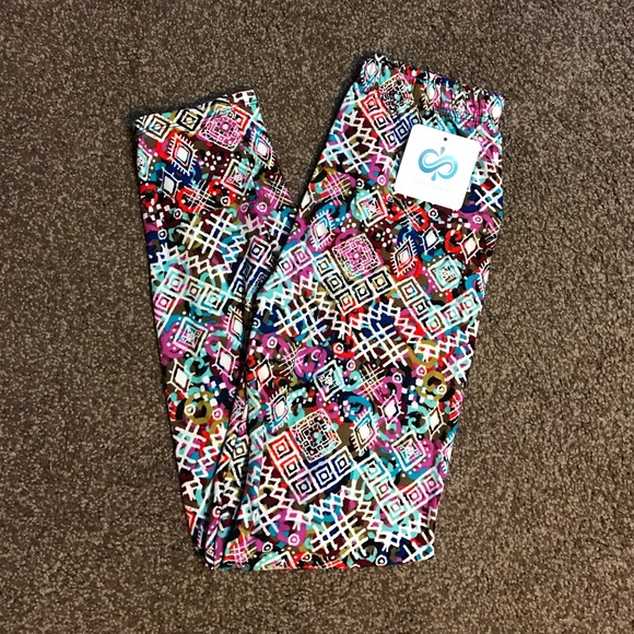 New!  Colorful Soft Aztec Print Leggings - Picture 3 of 8