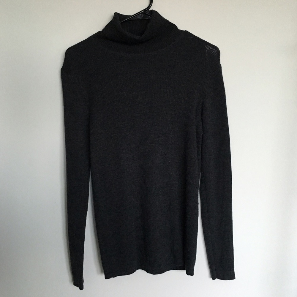 Dark Grey slim turtle neck sweater
