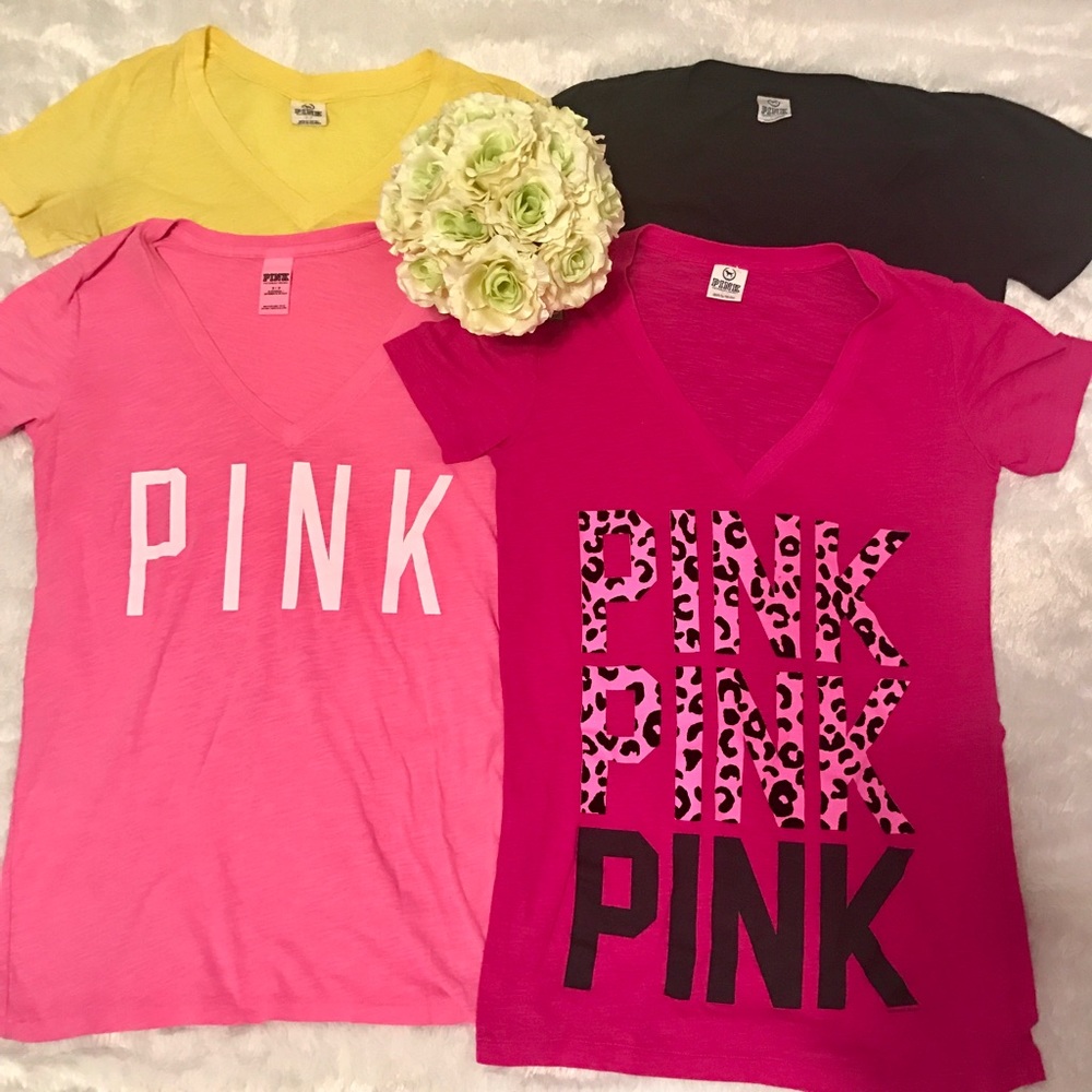 4 PINK Victoria's Secret V-Necks