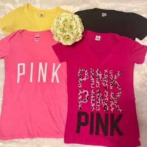 4 PINK Victoria's Secret V-Necks