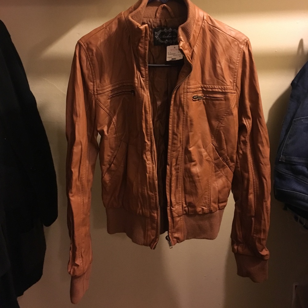 Brown leather jacket