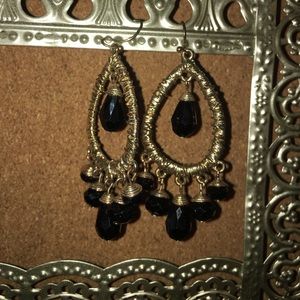 Gold and black earings