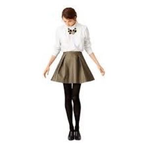 Kate Spade Saturday gold box pleat mini skirt