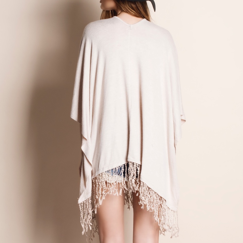 1DAYSALE Lace Up Fringed Tunic Top - Picture 3 of 3