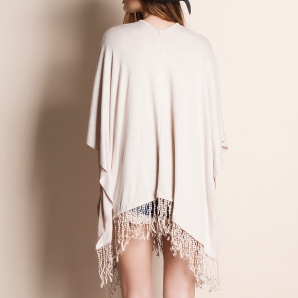 1DAYSALE Lace Up Fringed Tunic Top - Picture 3 of 3