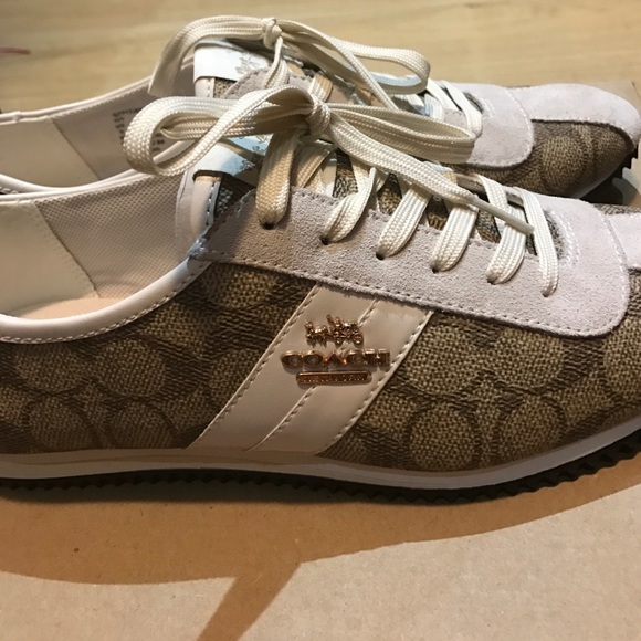 54 off Coach Shoes Coach leather tan sneakers size 9