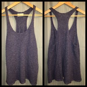 Blue Knit Racerback Top