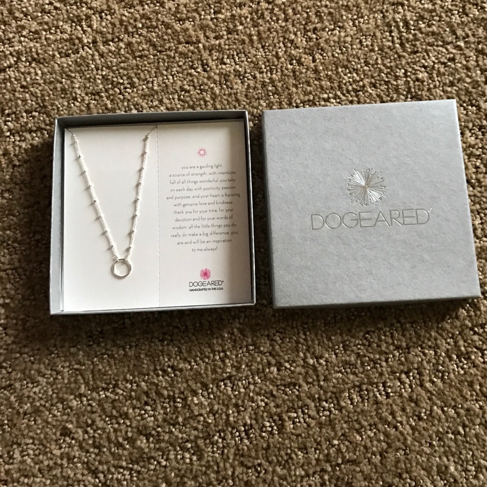 DOGEARED silver circle necklace 16" BNWT