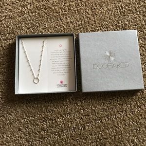 DOGEARED silver circle necklace 16" BNWT