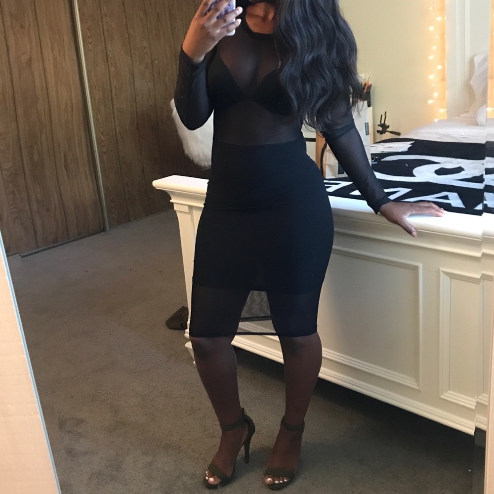 Black Mesh Dress