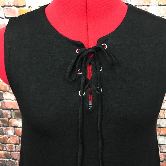 🚫 SOLD Last One! Black Lace Up Knit Dress (M) - Picture 6 of 10