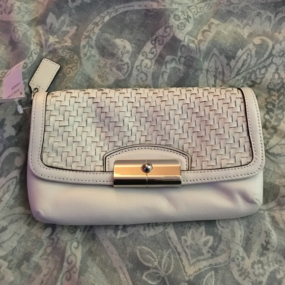 Coach Handbags - NWT Coach woven leather clutch