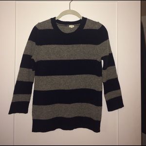 J. Crew striped 3/4 sleeve wool sweater