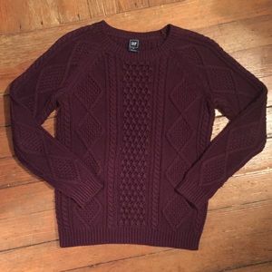 Gap cotton knit sweater in Cranberry