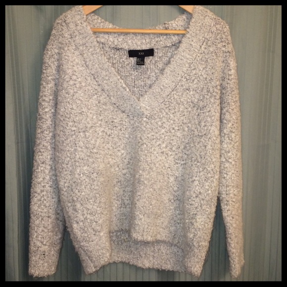 Light Blue V-Neck Sweater - Picture 1 of 3