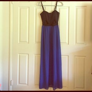 Black and Royal Blue floor length dress