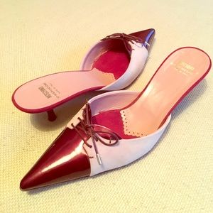 Moschino Pink/Wine Kitten Heel Mule Shoe Sz 9 *New