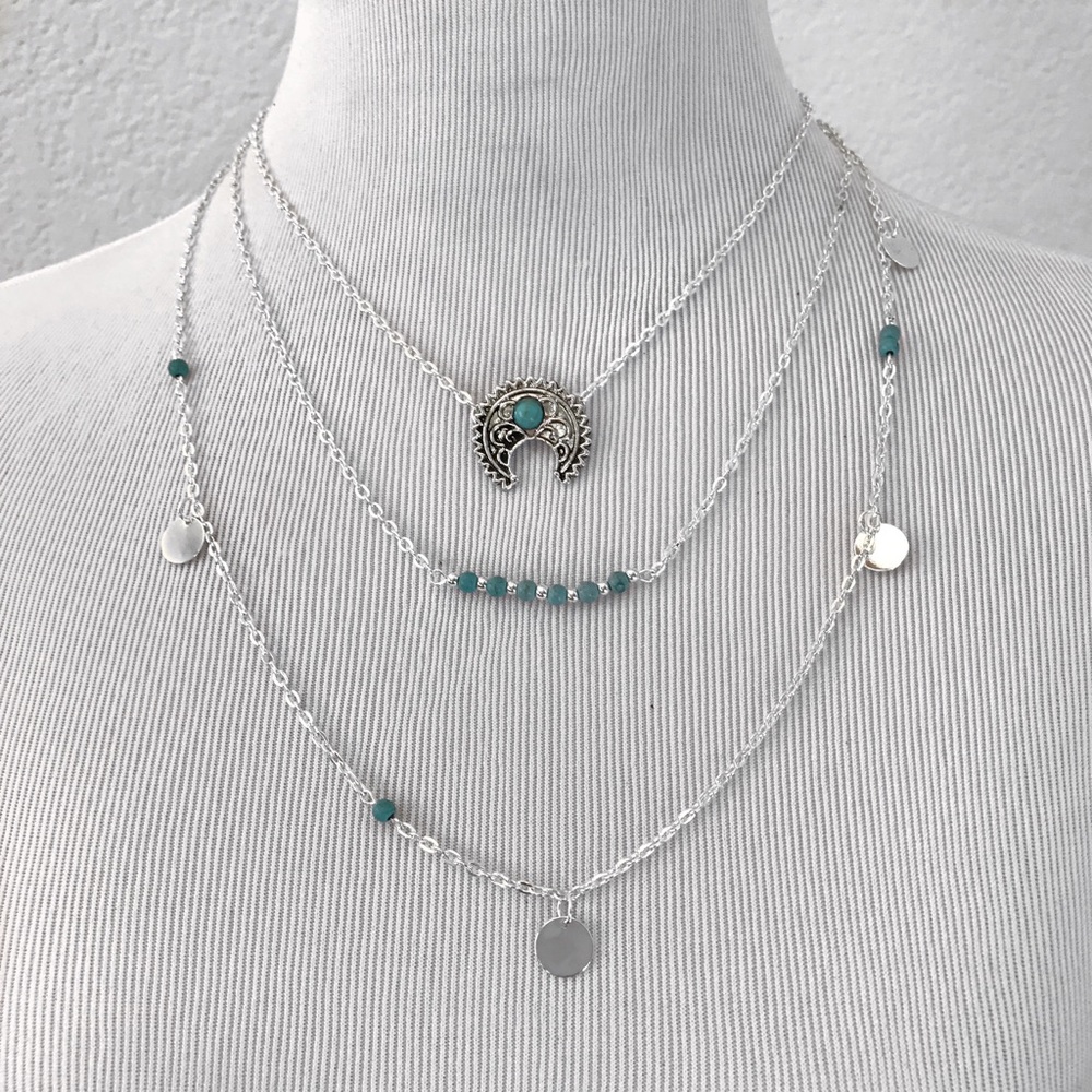 Bohemian Turquoise Stacked Necklace