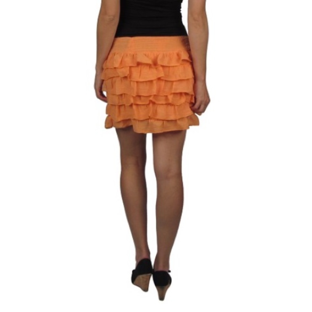 🆕🍄Orange Basic Ruffle Short Skirt - Picture 5 of 7