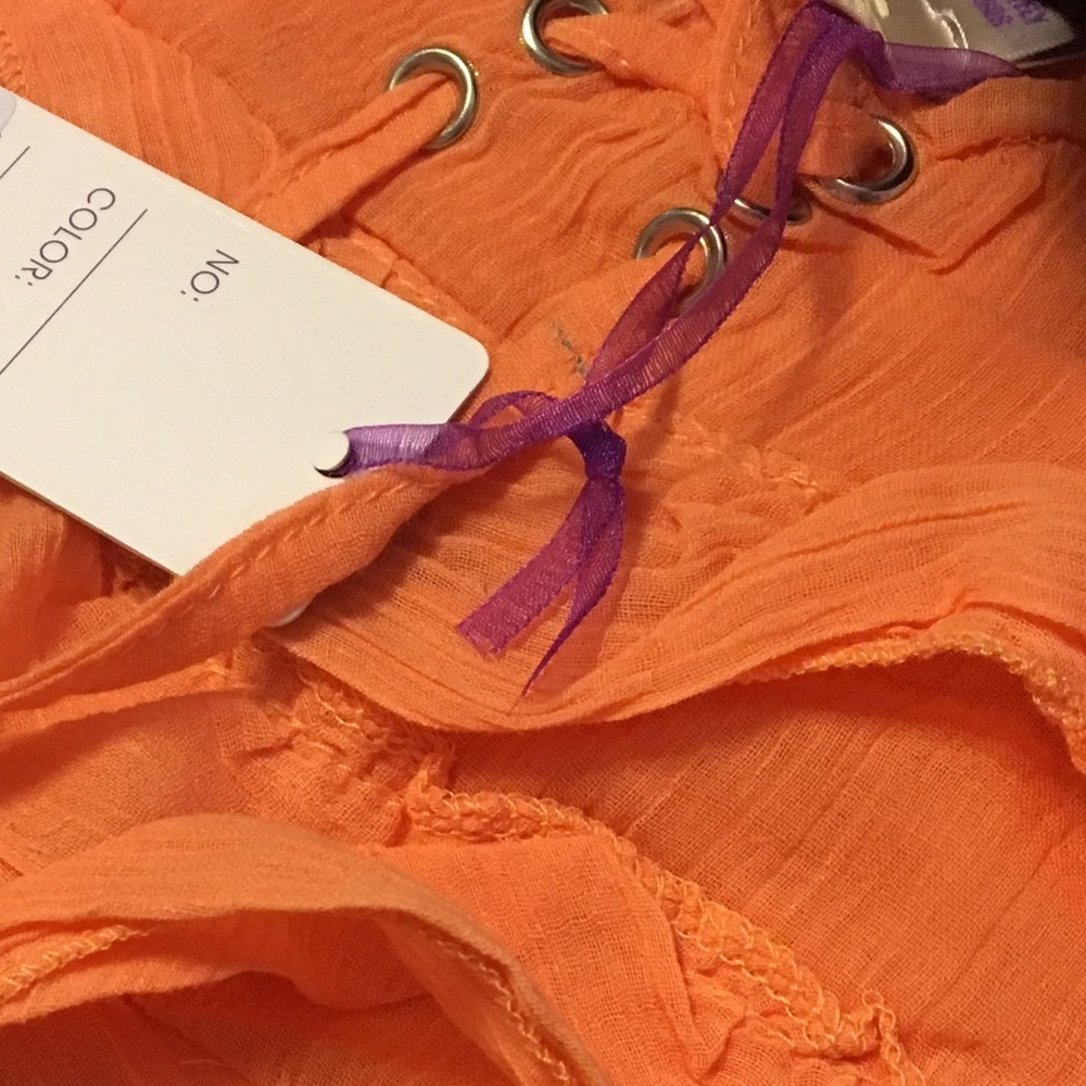 🆕🍄Orange Basic Ruffle Short Skirt - Picture 6 of 7