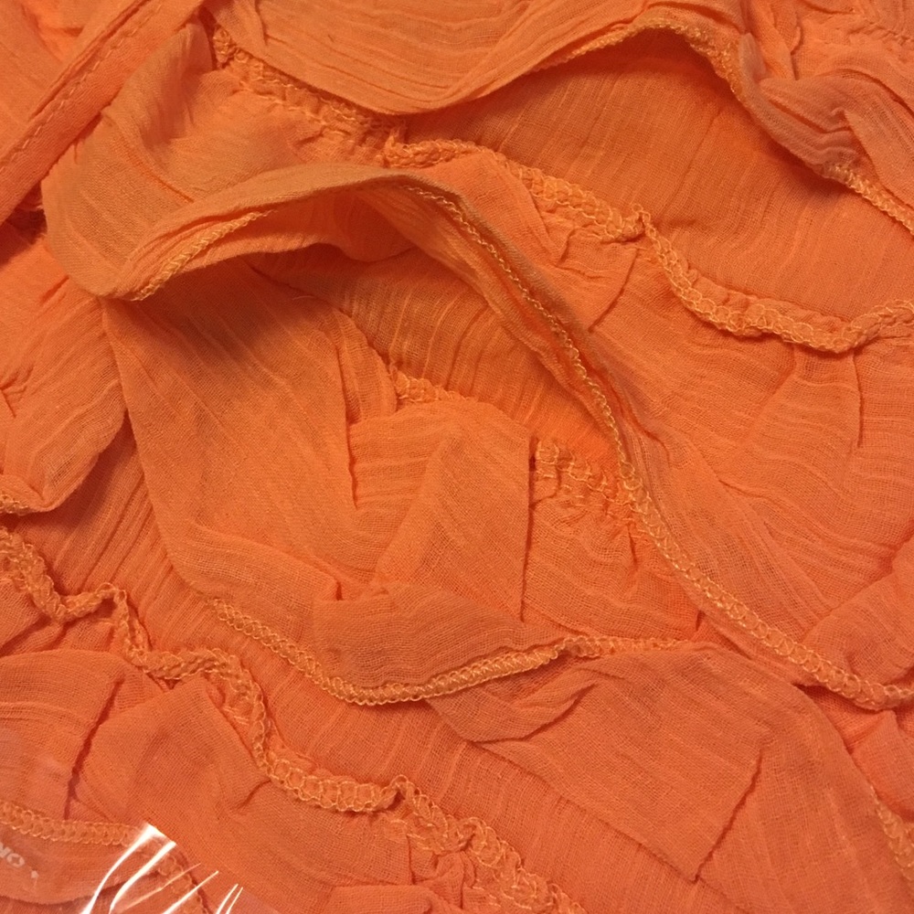 🆕🍄Orange Basic Ruffle Short Skirt - Picture 7 of 7