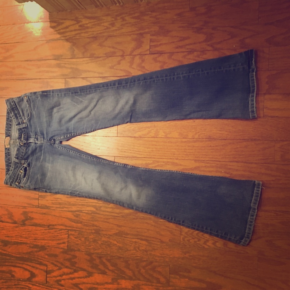 BKE medium wash, bootcut jeans
