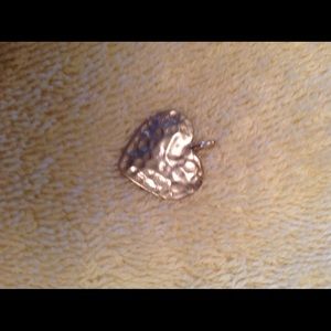 Sterling Silver hammered heart charm