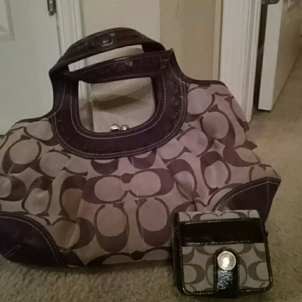 Brown Coach purse and wallet